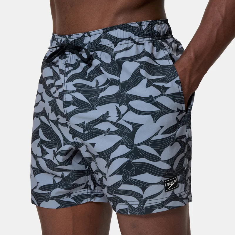 speedo Black Men's Print Redondo Edge Volley Swimming Trunks for Men | Best Price UAE
